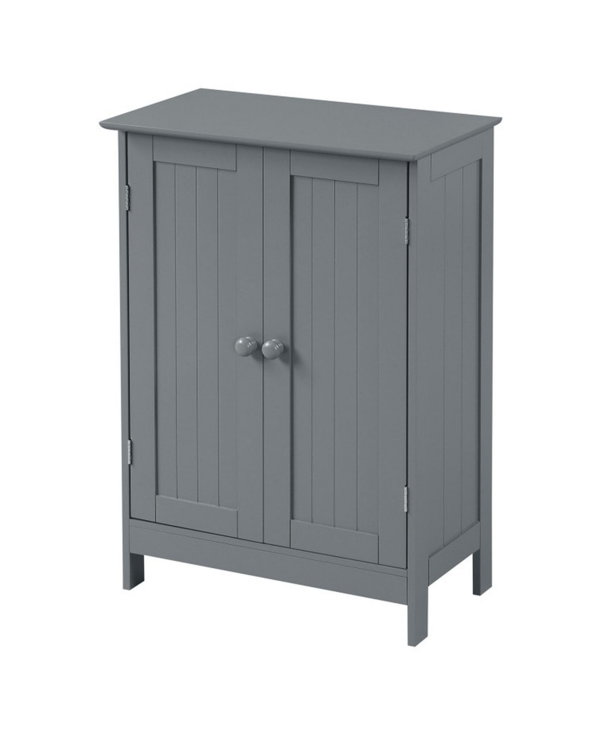 Hongge Double Door Cupboard Cabinet Featuring Grooved Front Panels - Grey grooved doors