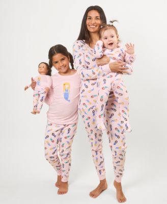 Matching Mommy & Me Light Pink Mermaid Cotton Pajamas