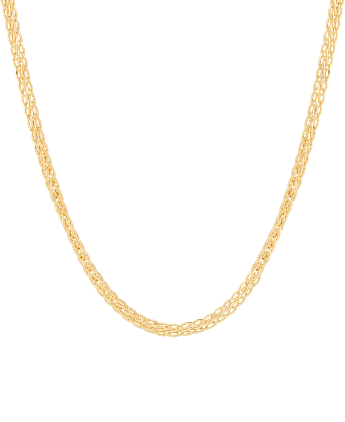 Italian Gold Wheat Link Necklace in 10k Yellow Gold, 18"