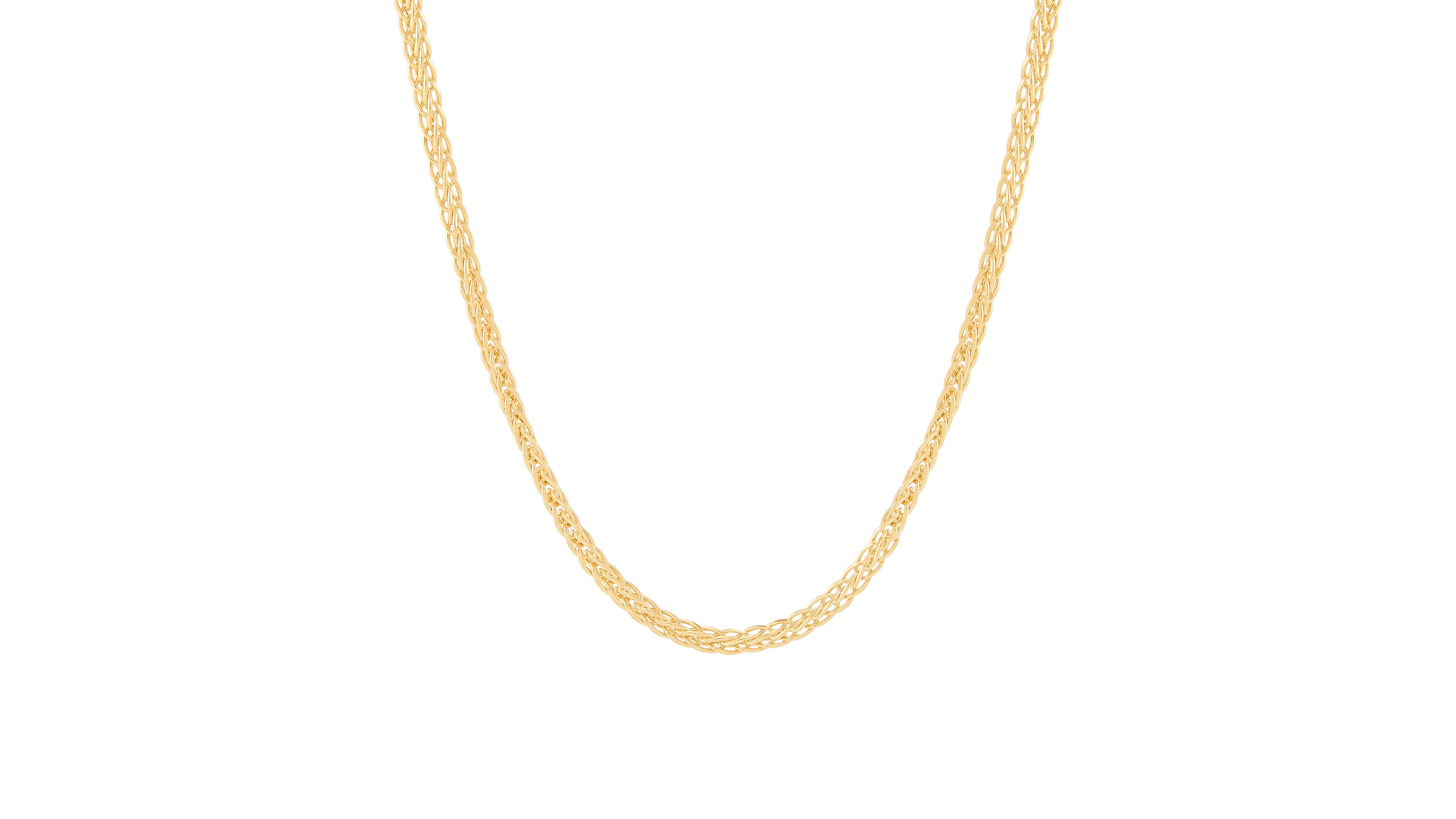 Italian Gold Wheat Link Necklace in 10k Yellow Gold, 18"