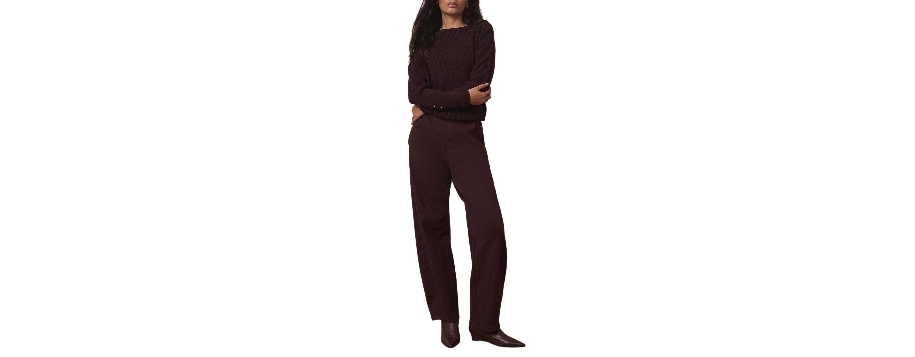 Mint Velvet Women's Lace Detail Boat Neck Long-Sleeve Pullover Sweater