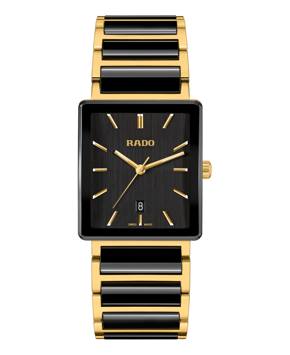 Rado Women's Swiss Quartz Integral Two-Tone Stainless Steel Watch 31.5mm - Black -BlackYellow Gold