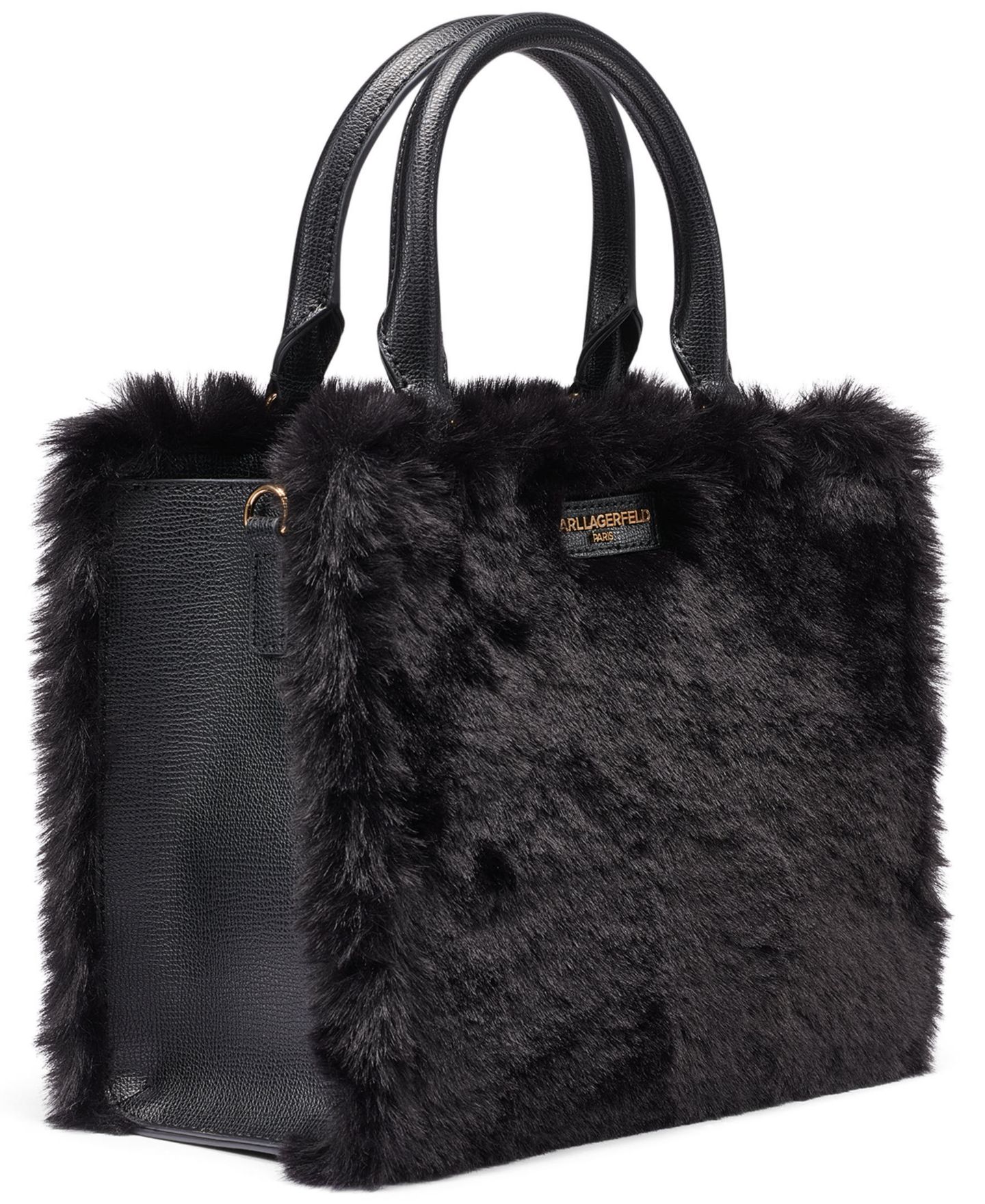 Женская сумка KARL LAGERFELD PARIS Maybelle Small Crossbody Satchel Handbag, цвет: Чёрный / Золотой — фото 3