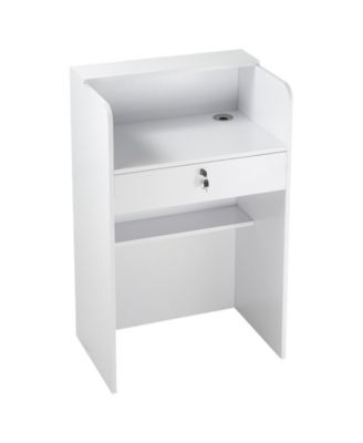 23.6 Inch Reception Counter Desk with Locking Drawer