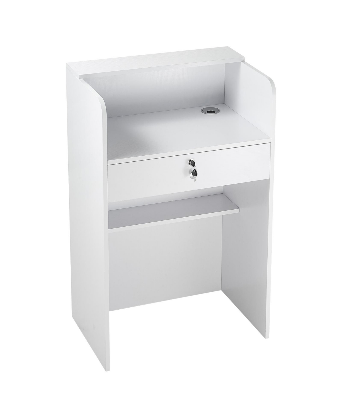 Gouun 23.6 Inch Reception Counter Desk with Locking Drawer
