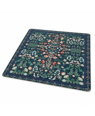 Vintage Floral Office Chair Mat Hard Floor Protection Smooth Quiet Glide Durable