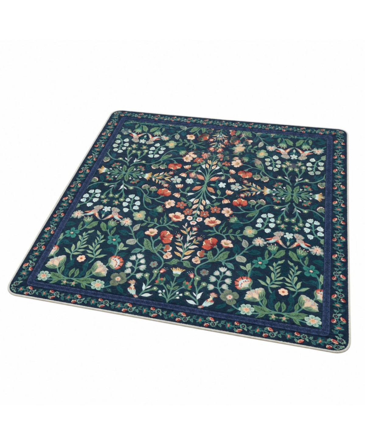 Lowking Vintage Floral Office Chair Mat Hard Floor Protection Smooth Quiet Glide Durable