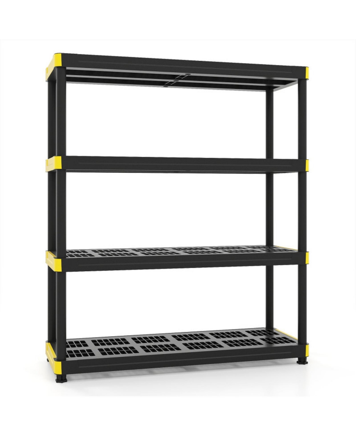 Sugift 55.5 Inch 4-Tier Pp Plastic Heavy-Duty Freestanding Storage Rack - Black