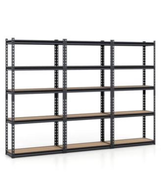 60 Inch 3-Piece 5-Tier Metal and MDF Adjustable Heavy-Duty Garage Shelving Unit