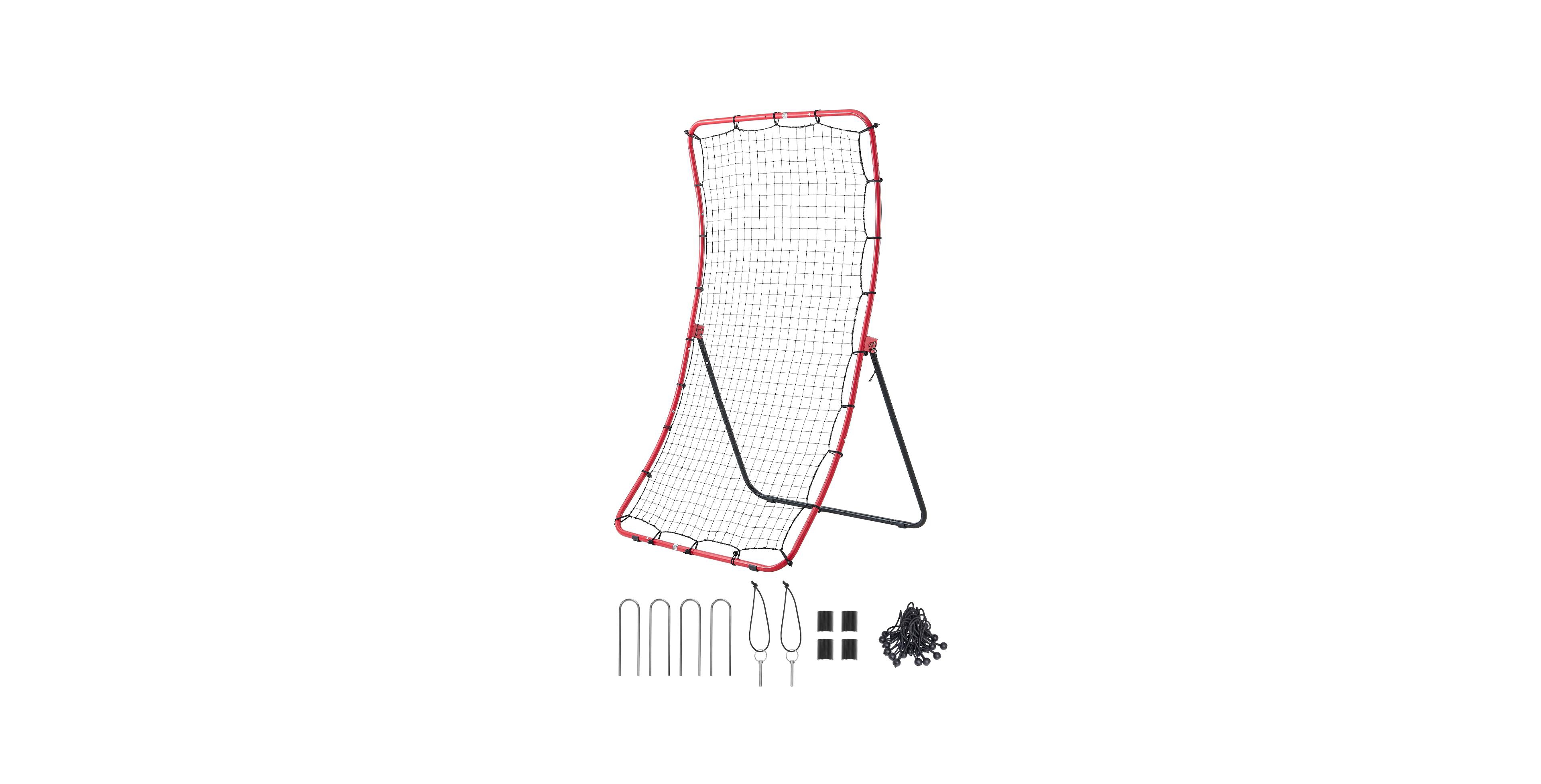 Hongge 4 x 5.5 Ft Baseball Rebounder Net with Five Bounce Angles