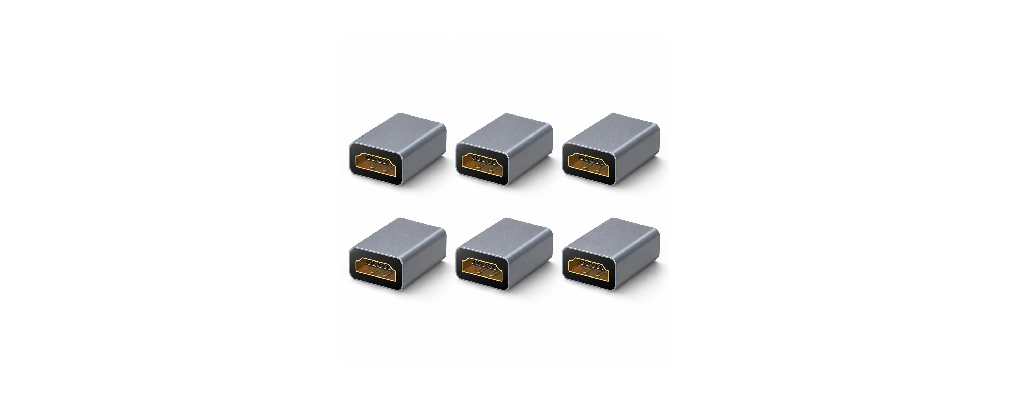 Lofree 8K Hdmi 8K60Hz/4K120Hz Cable Adapter, Female to Female, 6-Pack