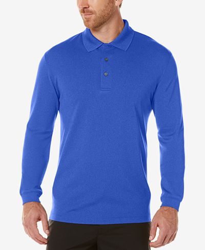 PGA Tour Men's Heathered Long-Sleeve Performance Polo