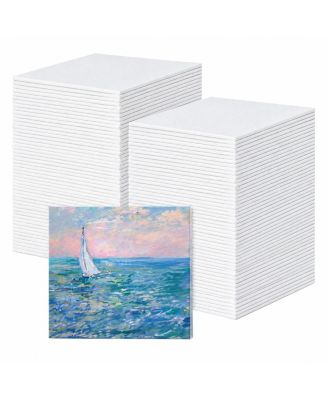 100 Pack Blank Canvas Boards Premium Cotton Primed Art Painting Surfaces for Beginners Classrooms