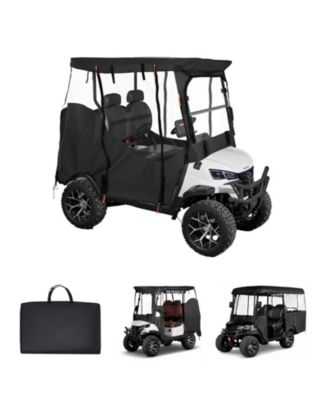 Full Enclosure Golf Cart Cover with Clear Windshield for 2 Passenger Carts