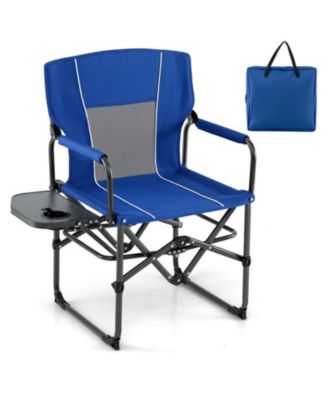 Folding Camping Chair with Side Table and Cup Holder with Carrying Bag