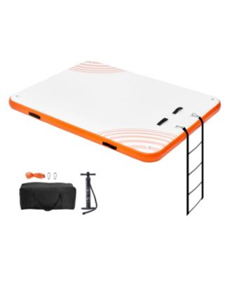 8 x 6Feet Inflatable Floating Dock Platform with Detachable Ladder and Carrying Bag for Pool Beach