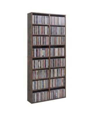 16-Compartment CD Storage Unit 54in Freestanding Open Display Shelf with 12 Removable Shelves