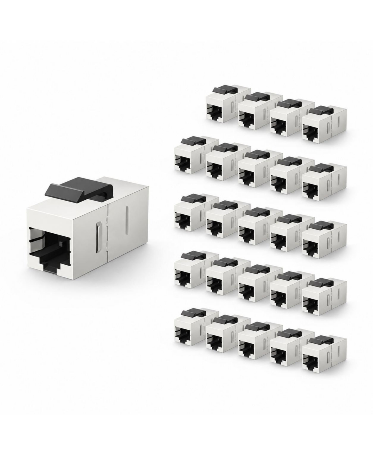Lofree Cat7 Shielded RJ45 Keystone Coupler for Cat7/Cat6A/Cat6/Cat5e Ethernet Cables, 25-Piece
