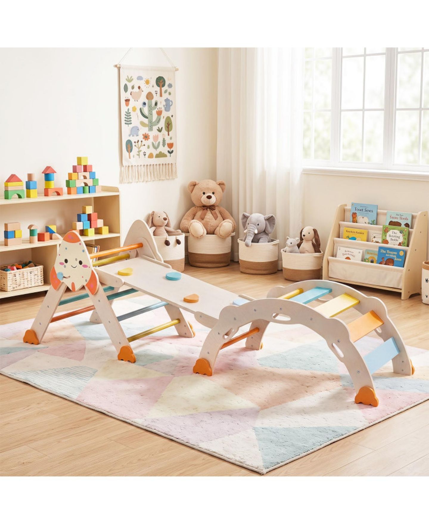 Детский игровой набор HONGGE 8-in-1 Climbing Playset, 4-Piece, Ages 1+, цвет: Пастельный — фото 2