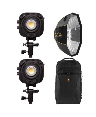 Halo 60x 63W Bi-Color COB LED 2-Light Light, with Softbox, Backpack
