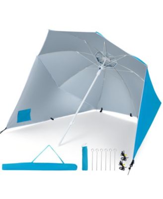 2-in-1 Beach Shelter Umbrella for Shaded Coastal Picnics