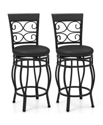 26 in Vintage Swivel Bar Stools Set of 2 with Backrest