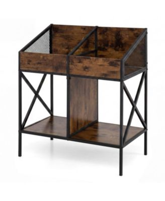 Industrial Vinyl Record Storage Rack with Display Baffles