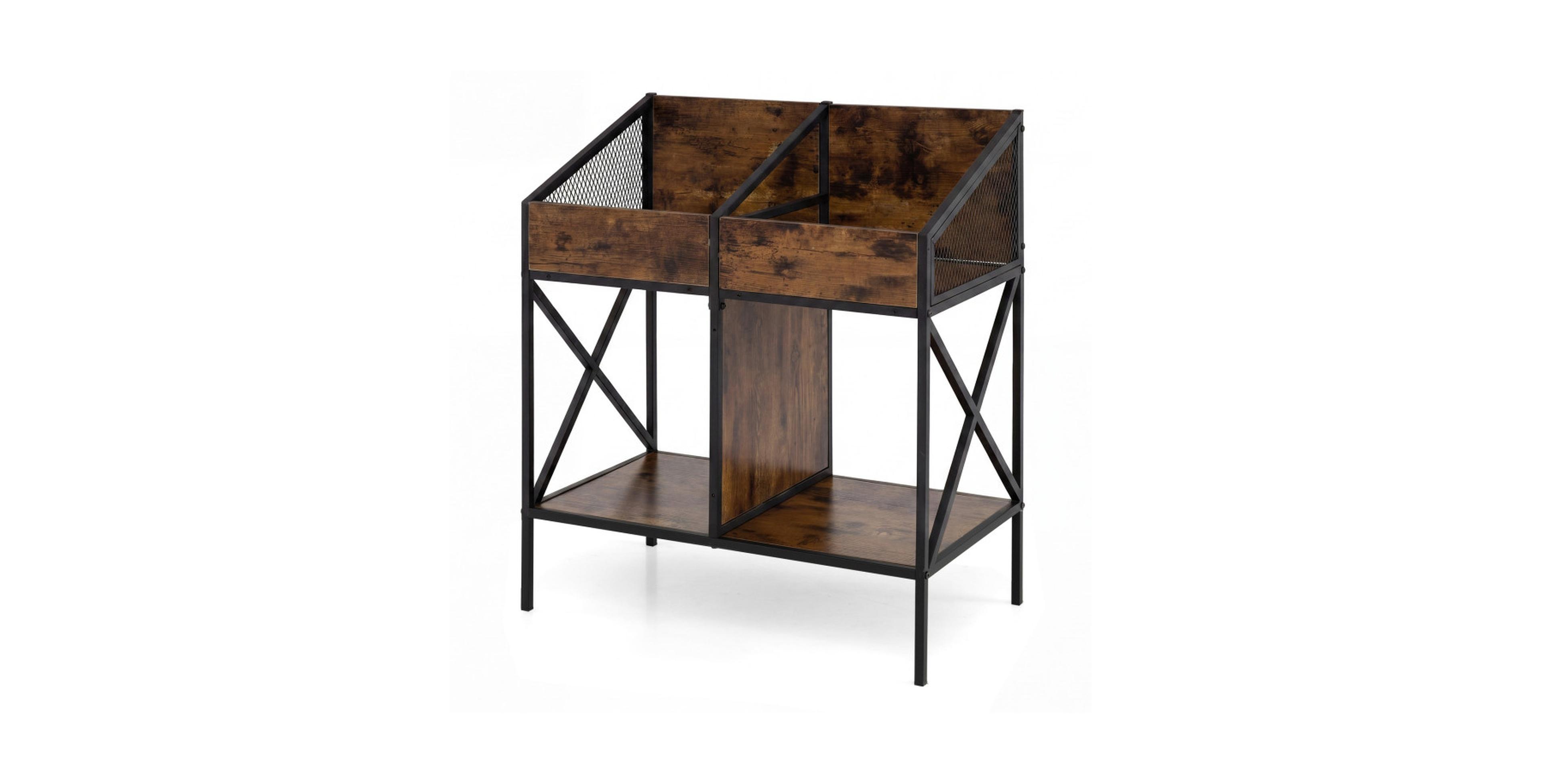 Gouun Industrial Vinyl Record Storage Rack with Display Baffles