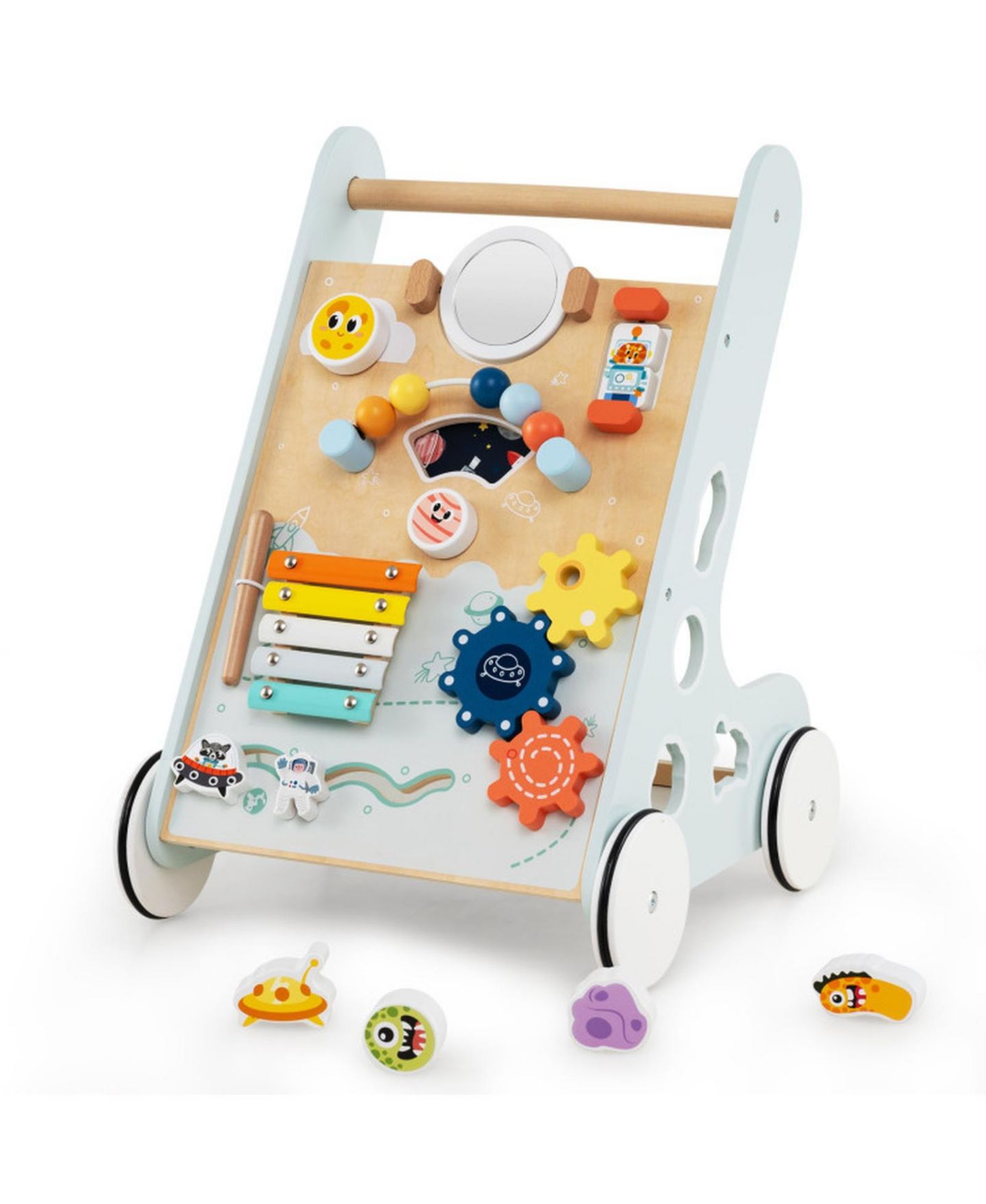 Детская игрушка HONGGE Wooden Push-Along Activity Center, Ages 1+, цвет: Натуральный — фото 3