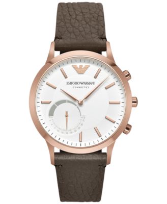 Emporio Armani - Men's Renato Dark Brown Leather Strap Smart Watch 43mm ART3002
