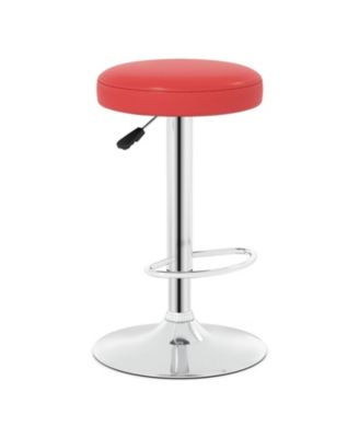PU Leather Backless Height Adjustable Swivel Bar Stool