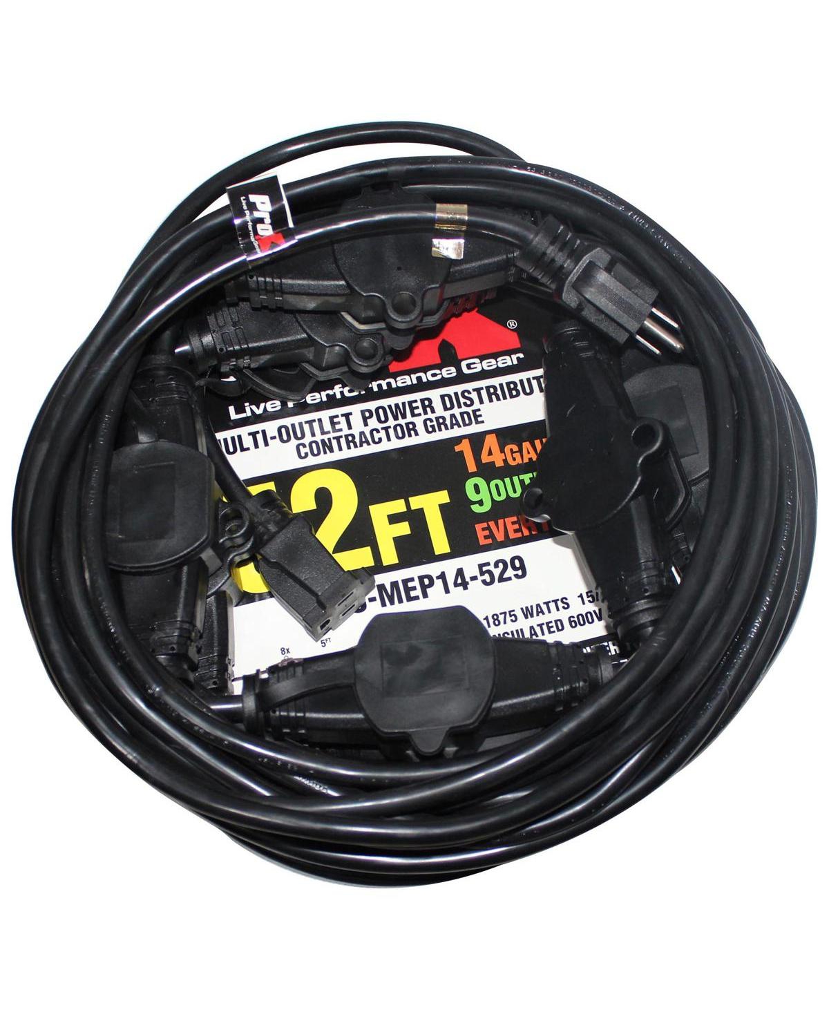 ProX Xc-MEP14-529 52 Inch 125V 9-Outlet 14/3 Extension Power Cord