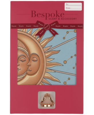 2-Piece Celestial Sky Square Scarf with Scarf Ring Set