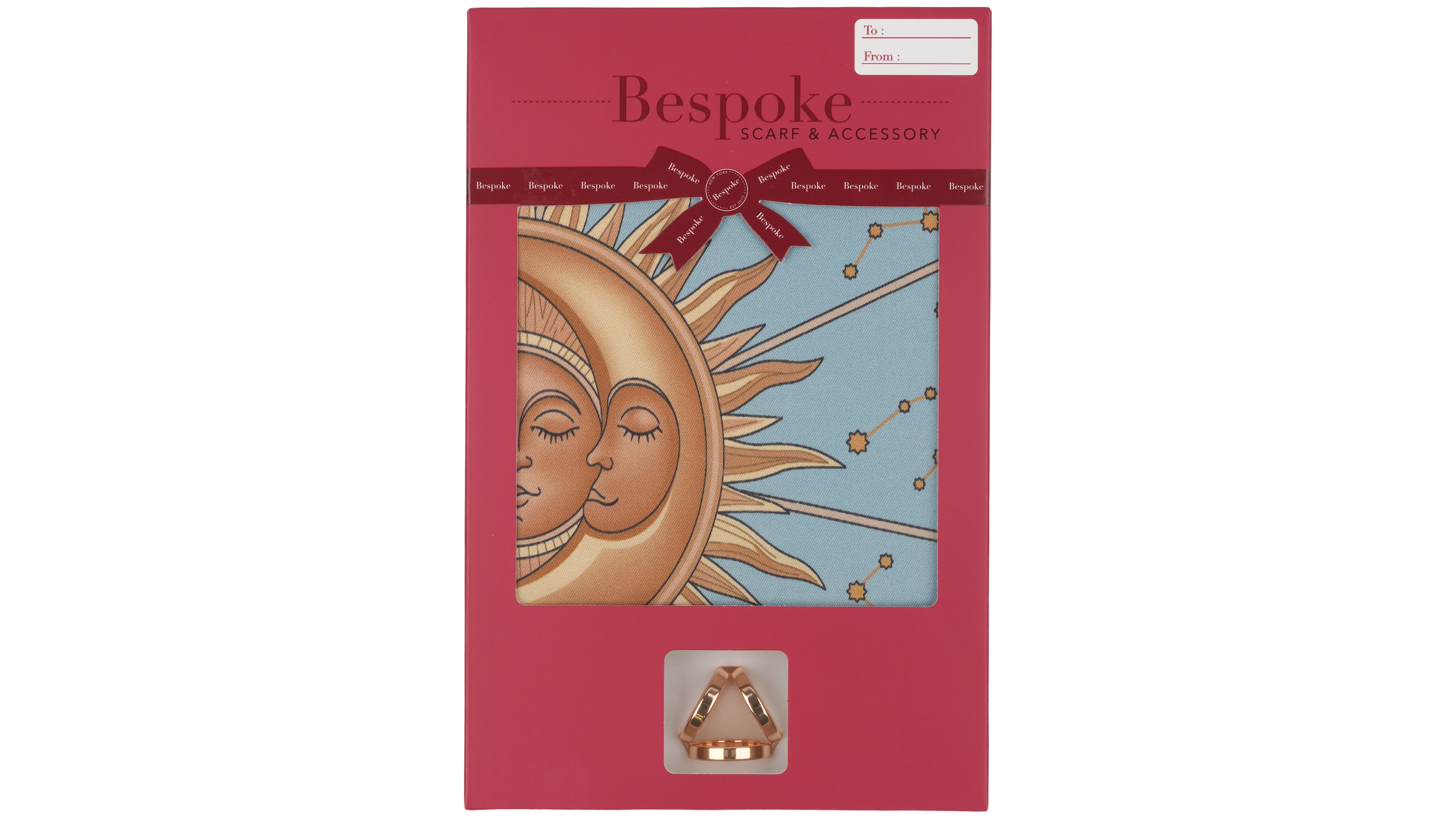 Bespoke Fashion 2-Piece Celestial Sky Square Scarf and Scarf Ring Set