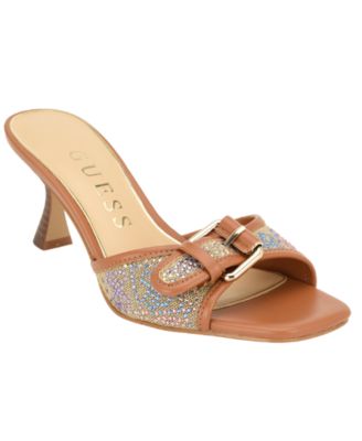 Women's Dista Crystal Embellished Buckle Kitten Heel Dress Sandals