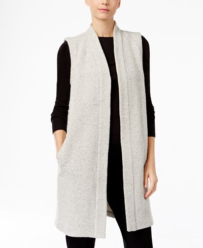 Eileen Fisher Wool-Blend Duster Sweater Vest
