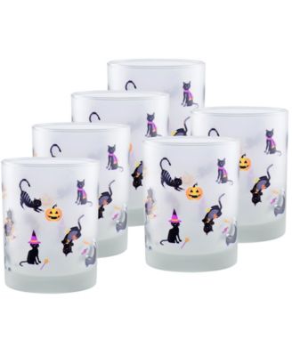 Halloween Cats Double Old Fashioned Glasses, Set of 6