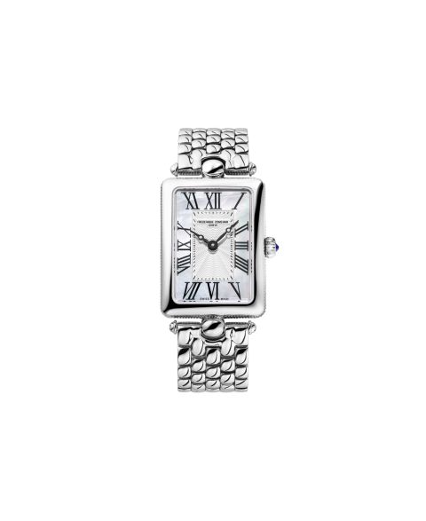 Женские часы Frederique Constant Quartz Art Deco Carrée Silver-Tone Stainless Steel Bracelet Watch 20.7mm
