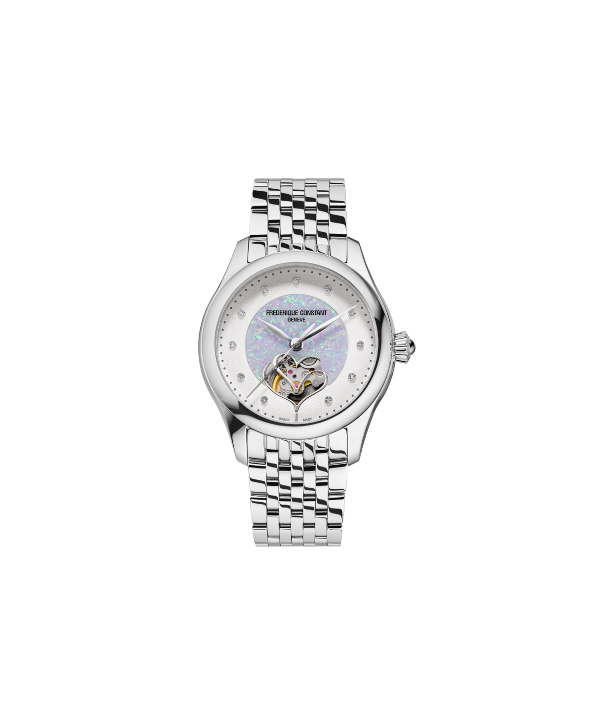 Frederique Constant Women's Swiss Automatic Double Heart Beat Stainless Steel Bracelet Watch 36mm - Multi