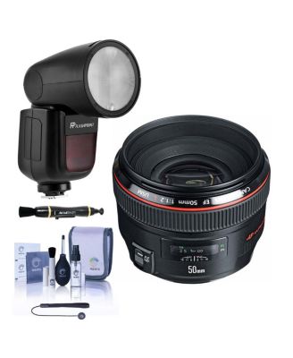 EF 50mm For 1.2L USM Lens with Flashpoint Zoom Li-on X R2 TTL Flash Kit