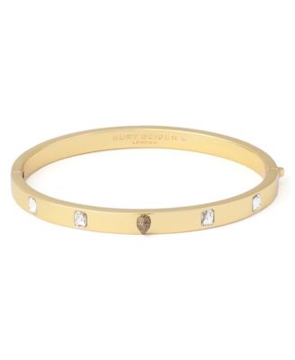 Glass Crystal Gold-Tone Eagle Stone Bangle Bracelet