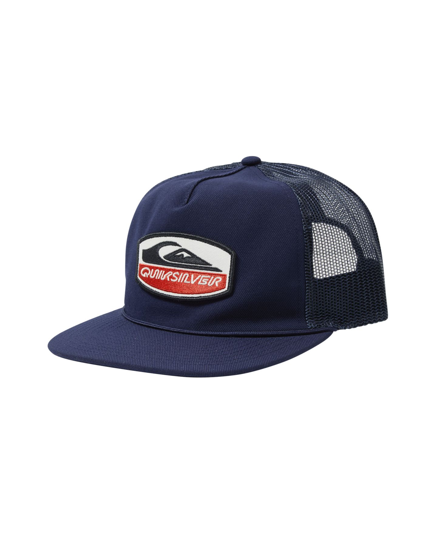 Мужская кепка Quiksilver Embroidered Snapback Trucker Hat, цвет: Тёмный джинсовый — фото 1