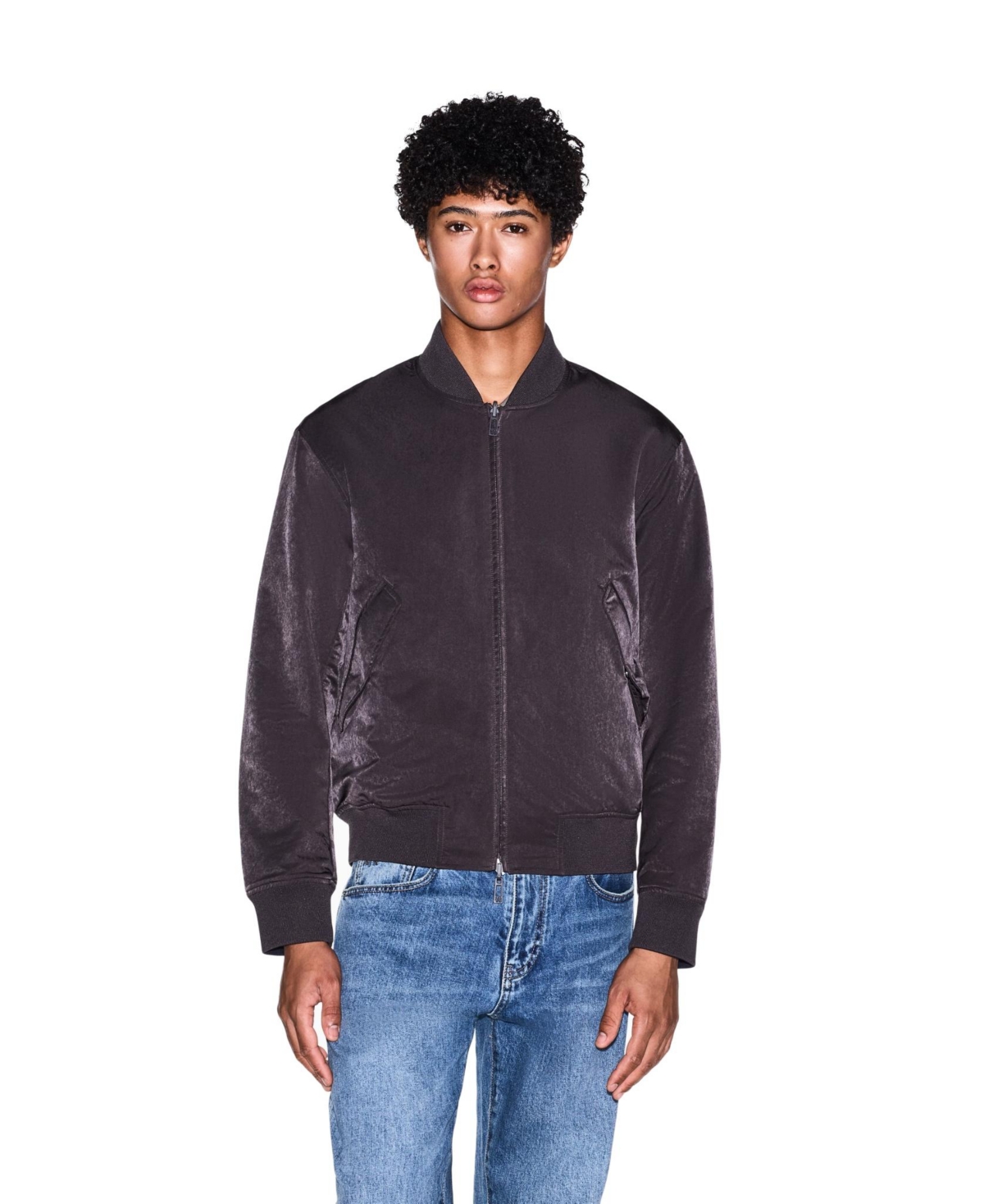 A|X Armani Exchange Men's Crossover Reversible Graphic Bomber Jacket