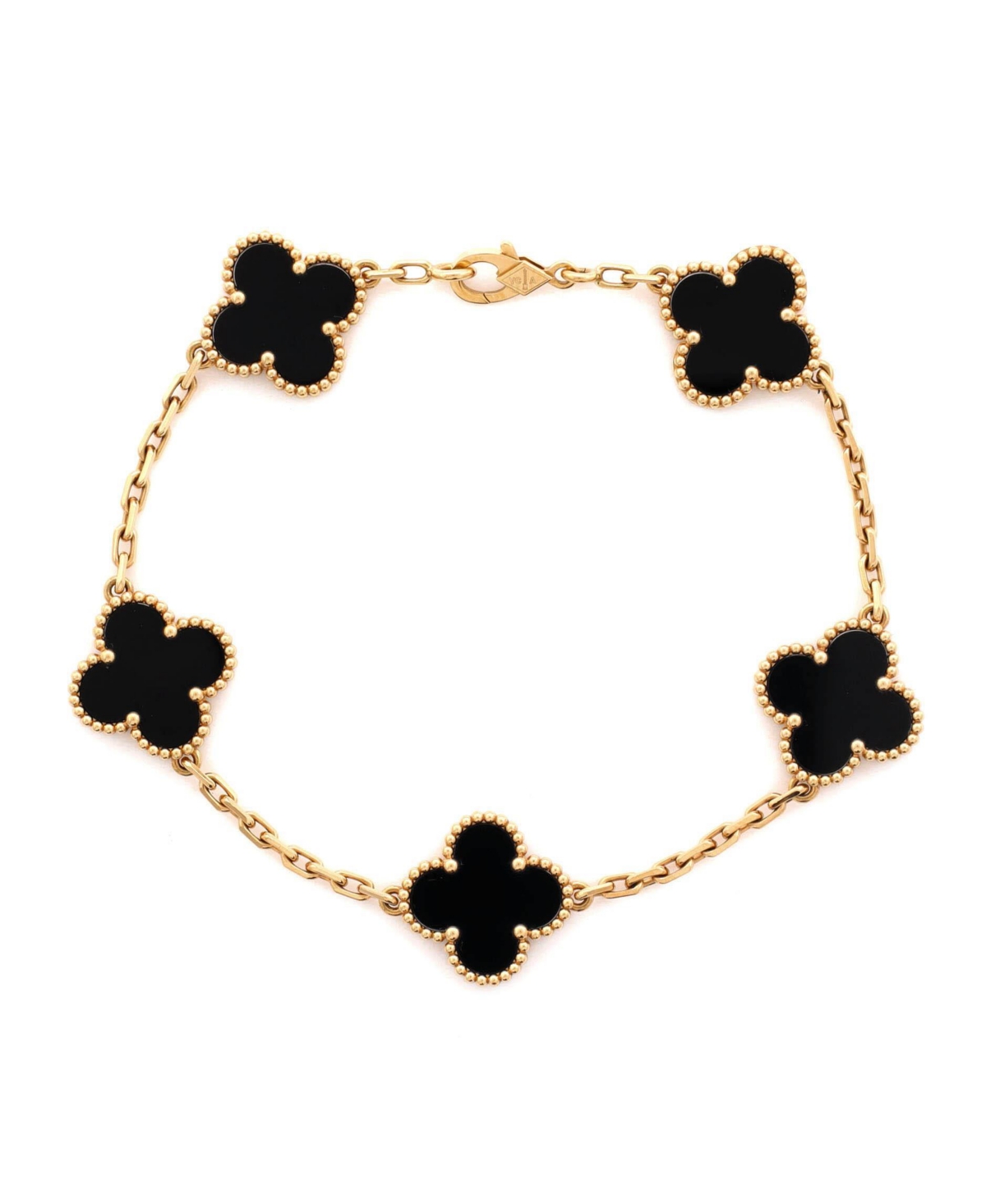Pre-Owned Van Cleef & Arpels Onyx Bracelet in 18K Yellow Gold - 18k yellow gold