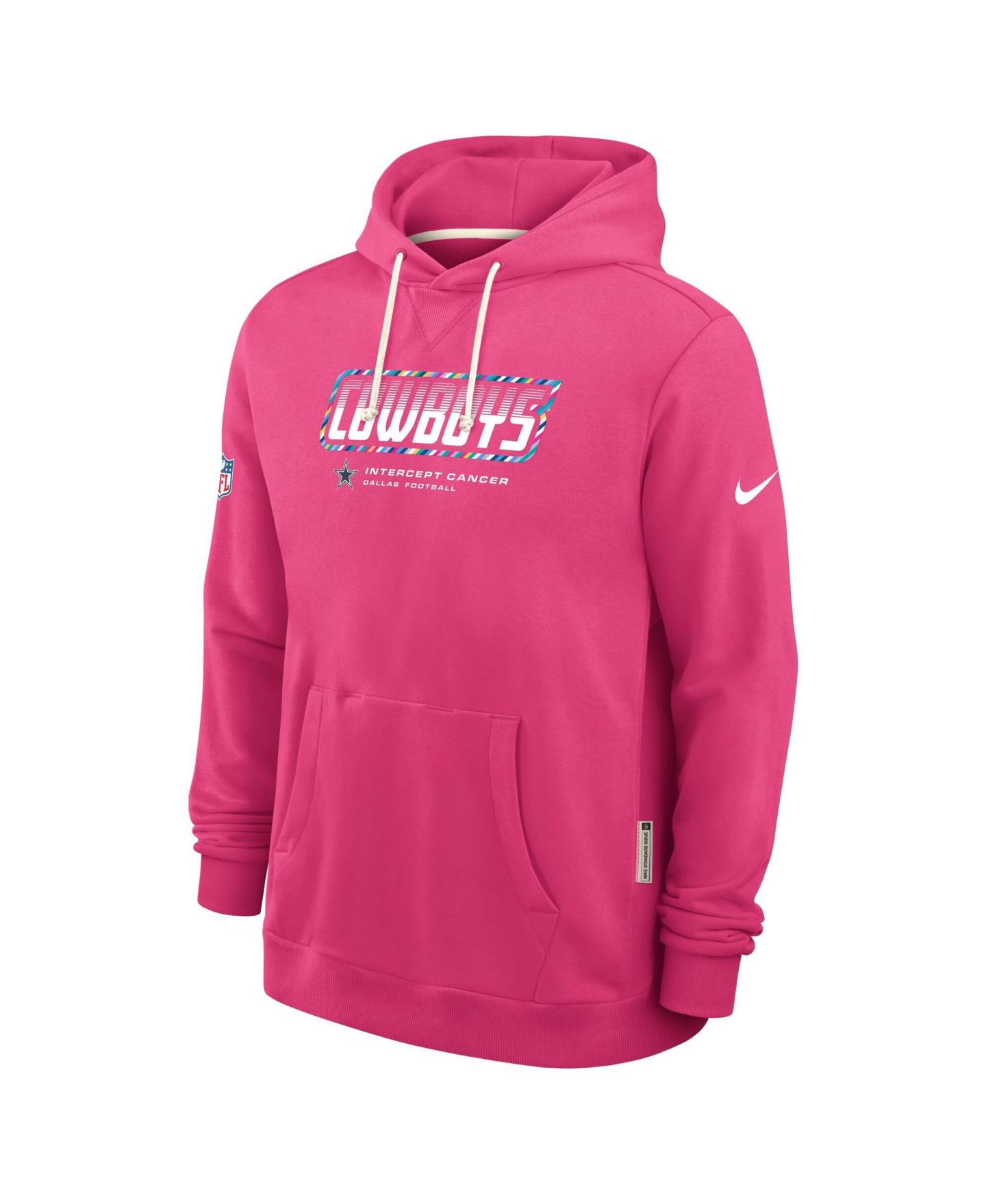 Мужское худи Nike Pink Dallas Cowboys 2026 NFL Cruical Catch Sideline Dri-Fit Pullover — фото 4