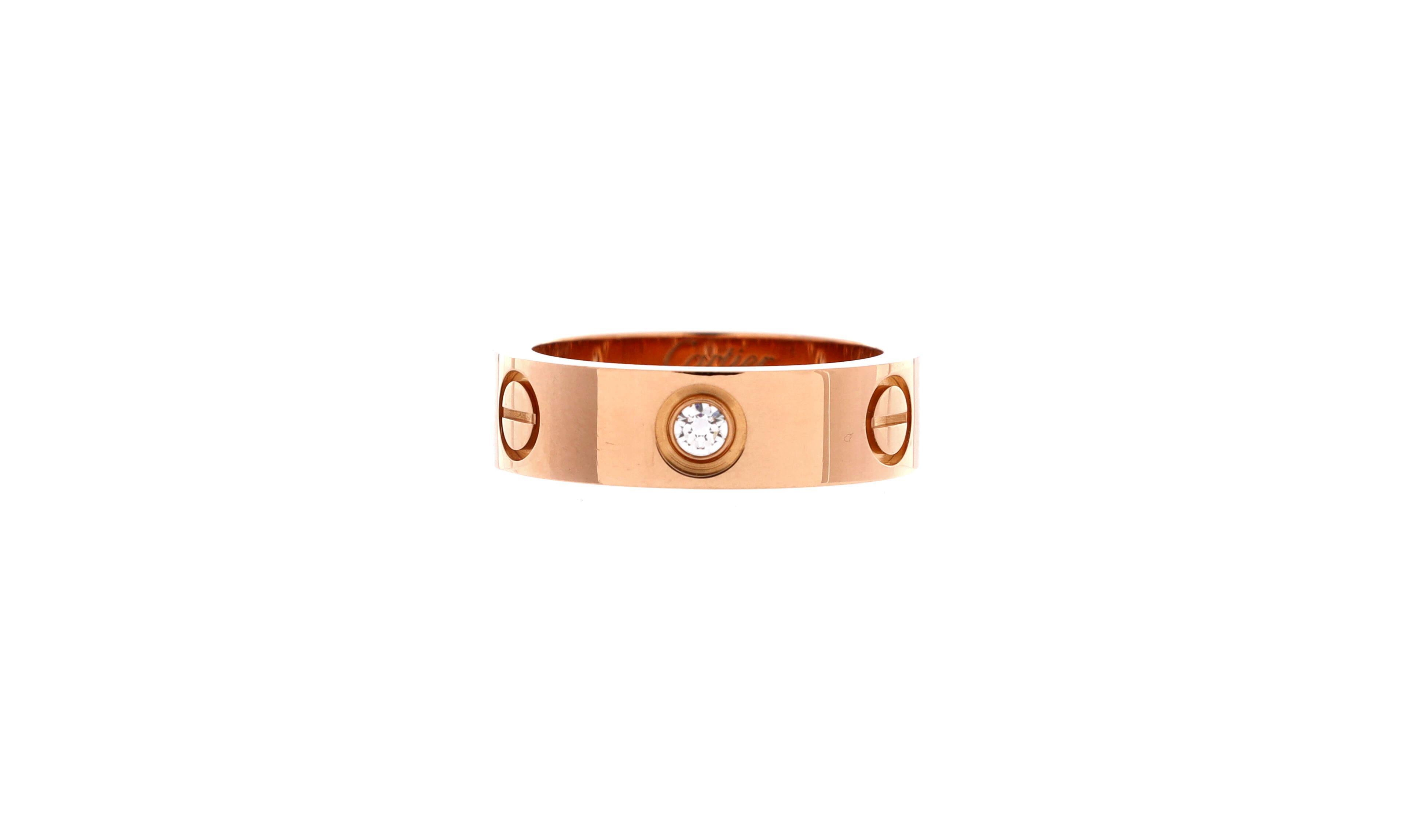 Pre-Owned Cartier Love 3 Diamonds Band Ring
