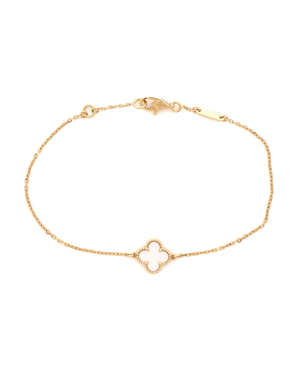 Pre-Owned Van Cleef & Arpels Sweet Alhambra Adjustable Mother-of-Pearl Bracelet in 18K Yellow Gold - 18k yellow gold