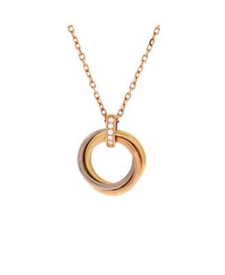 Trinity Diamond Pendant (0.06 ct. t.w.) in 18K Tri Colored Gold