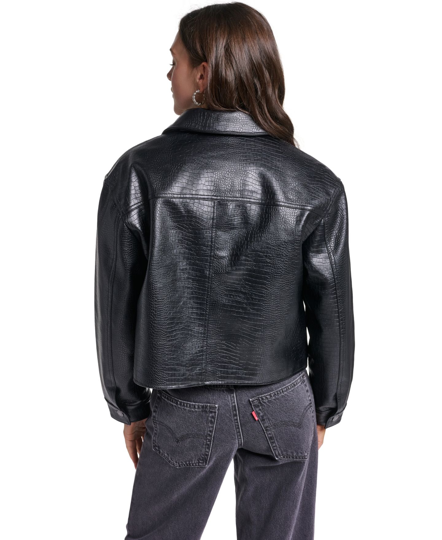 Женская куртка Levi's Cropped Chore with Corduroy Collar, цвет: Чёрный — фото 5