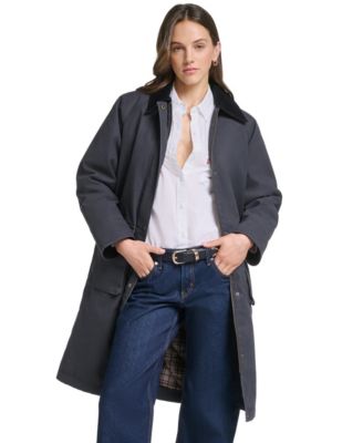 Women's Snap Zipper Long Barn Coat